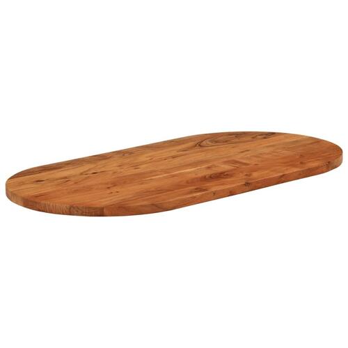 Bordplade 80x40x2,5 cm oval massivt akacietræ