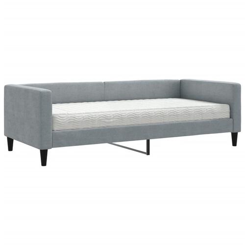 Daybed med madras 90x190 cm stof lysegrå