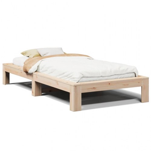 Sengeramme uden madras 75 x 190 cm i massivt fyrretræ