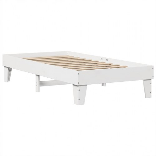 Sengeramme 75x190 cm i massivt fyrretræ - hvid
