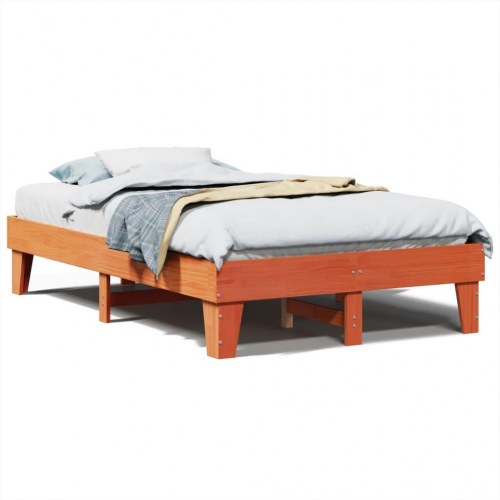 Sengeramme uden madras 120x190 cm massivt fyrretræ gyldenbrun