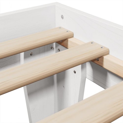 Sengeramme 90 x 190 cm i massivt fyrretræ - hvid