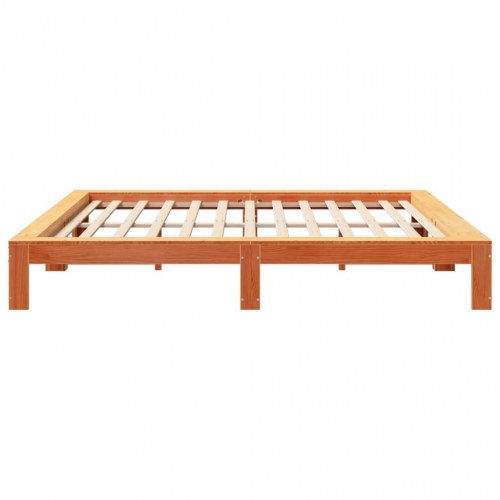 Sengeramme 200 x 200 cm i massivt fyrretræ - gyldenbrun