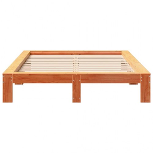 Sengeramme i massivt fyrretræ 135 x 190 cm - gyldenbrun