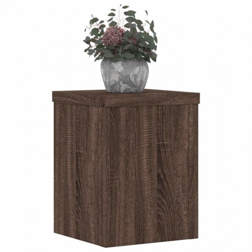 Plantestativer 2 stk. 15x15x20 cm konstrueret træ brunt eg