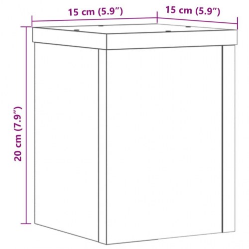 Plantestativer 2 stk. 15x15x20 cm konstrueret træ brunt eg