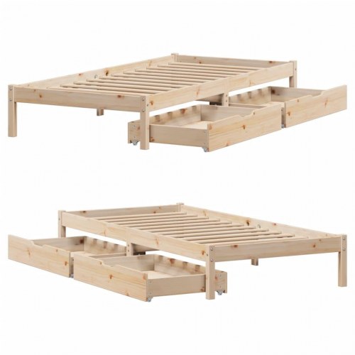 Sengeramme uden madras 90x200 cm massivt fyrretræ