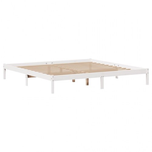 Sengeramme 200 x 200 cm med 2 skuffer - hvid