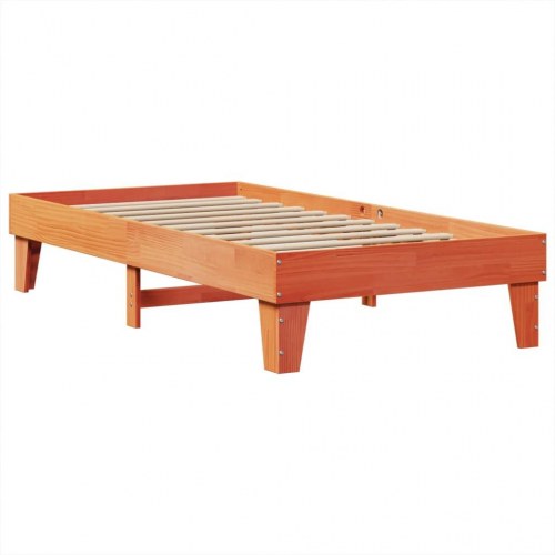 Sengeramme uden madras 90x190 cm massivt fyrretræ gyldenbrun
