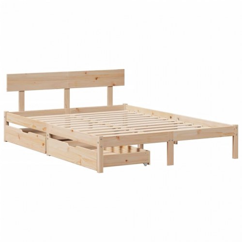 Sengeramme uden madras 140x200 cm massivt fyrretræ