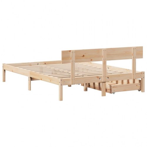 Sengeramme uden madras 140x200 cm massivt fyrretræ