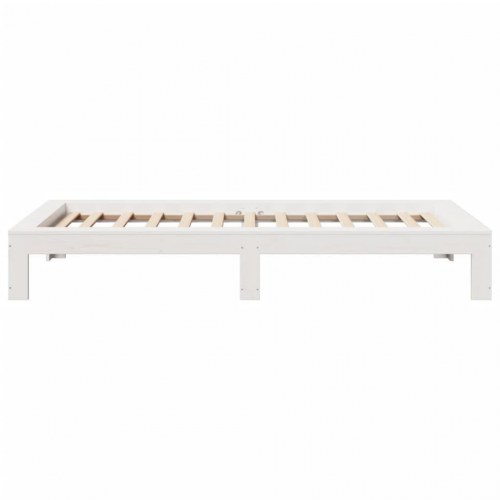 Sengeramme uden madras i massivt fyrretræ 90 x 190 cm - hvid