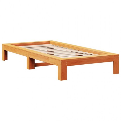Sengeramme 90 x 190 cm i massivt fyrretræ - gyldenbrun