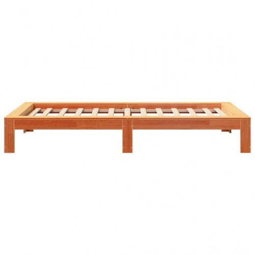 Sengeramme 90 x 190 cm i massivt fyrretræ - gyldenbrun