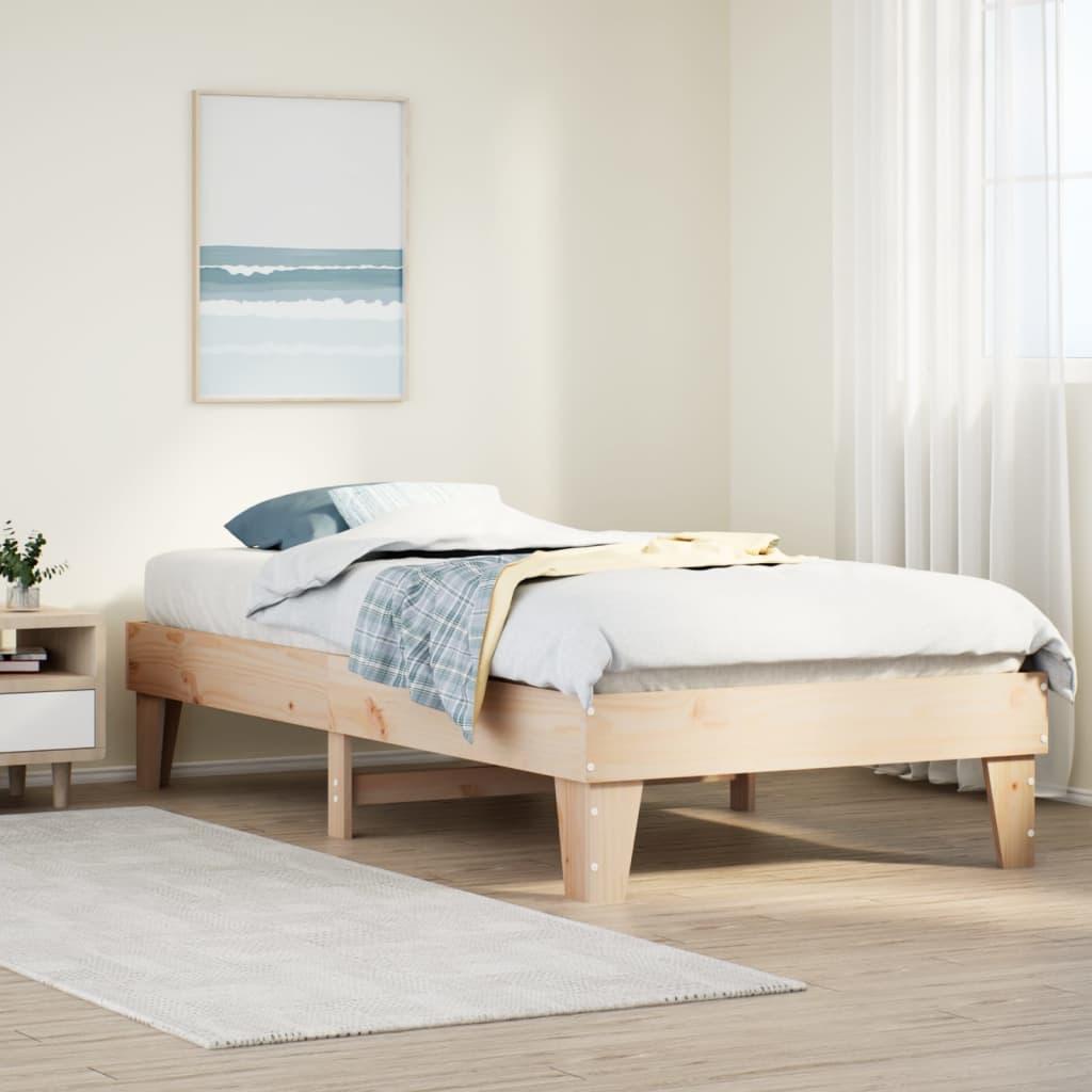 Sengeramme Uden Madras 75x190 Cm Massivt Fyrretræ