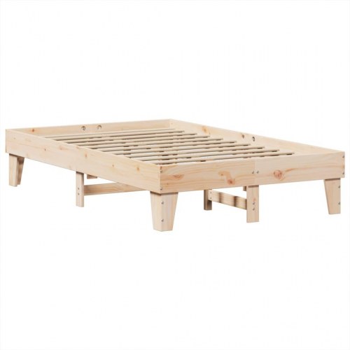 Sengeramme i massivt fyrretræ - 135x190 cm, hvid
