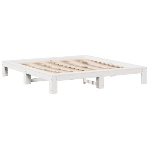 Sengeramme 180 x 200 cm i massivt fyrretræ - hvid