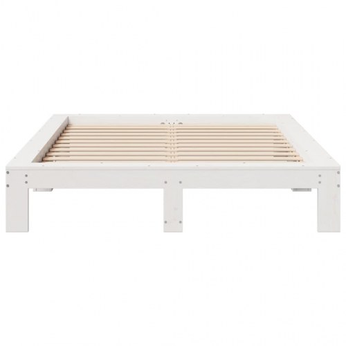 Sengeramme 140 x 190 cm i massivt fyrretræ - hvid