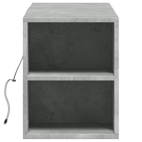 Væghængt tv-bord med LED-lys 135x31x39,5 cm betongrå