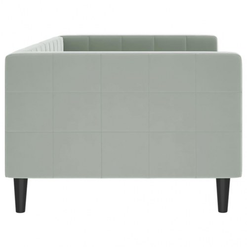 Daybed 90x200 cm i velour - lysegrå sengeramme/sovesofa