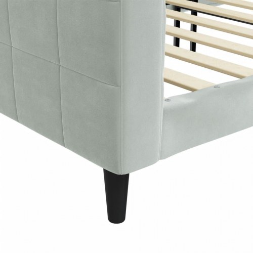 Daybed 90x200 cm i velour - lysegrå sengeramme/sovesofa