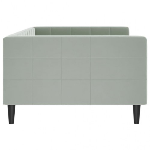Daybed 100×200 cm i velour - lysegrå sengeramme/sovesofa