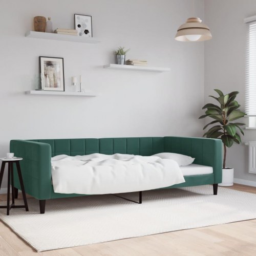 Daybed 100 × 200 cm i velour - mørkegrøn sengeramme