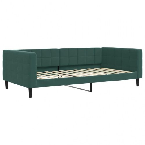Daybed 100 × 200 cm i velour - mørkegrøn sengeramme