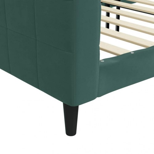 Daybed 100 × 200 cm i velour - mørkegrøn sengeramme