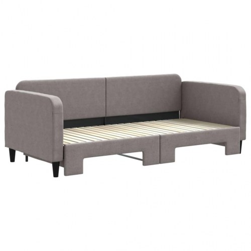 Daybed med udtræk 90x200 cm - stof, gråbrun