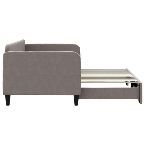 Daybed med udtræk 90x200 cm - stof, gråbrun
