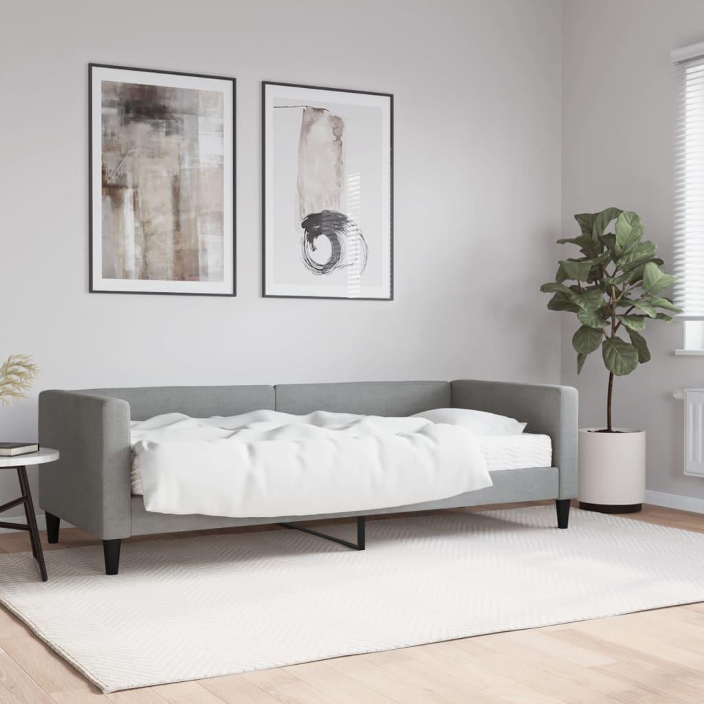 Daybed med madras 80x200 cm stof lysegrå billede