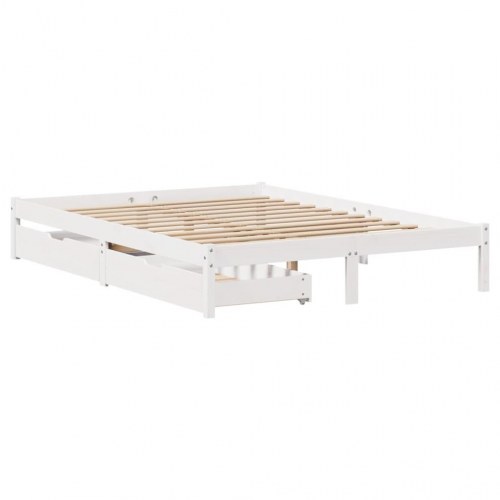 Sengeramme 160 x 200 cm med 2 skuffer - hvid