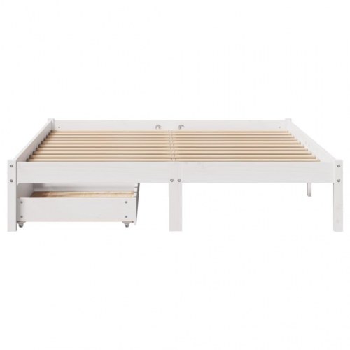 Sengeramme 160 x 200 cm med 2 skuffer - hvid