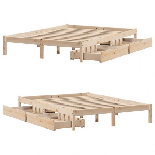 Sengeramme uden madras 120x200 cm massivt fyrretræ