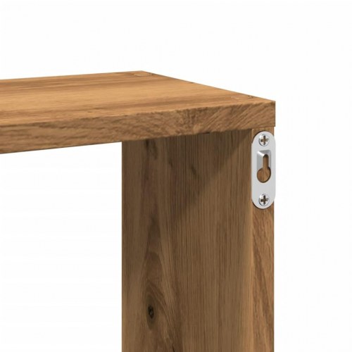 Væghylde 167,5x18x68 cm konstrueret træ egetræsfarve