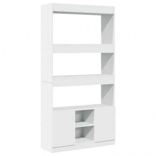 Reol med skab 92 x 33 x 180 cm - hvid