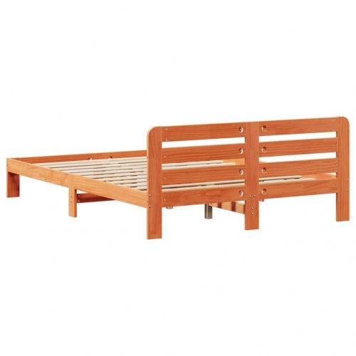 Sengeramme uden madras i massivt fyrretræ 120 x 190 cm - gyldenbrun