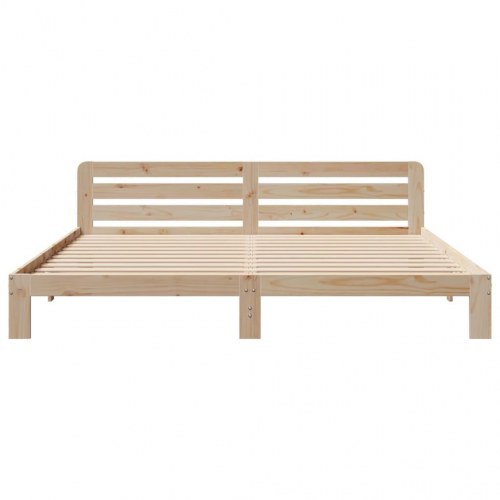 Sengeramme 180 x 200 cm i massivt fyrretræ - med lamelbund og sengegavl