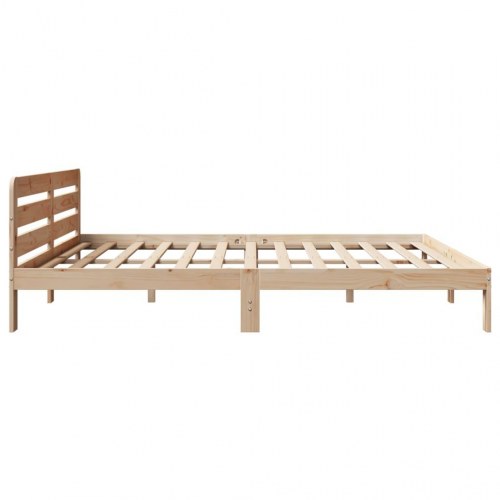 Sengeramme 180 x 200 cm i massivt fyrretræ - med lamelbund og sengegavl