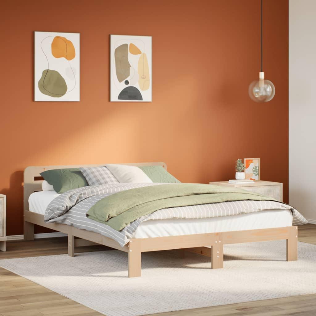Sengeramme uden madras 120x190 cm massivt fyrretræ