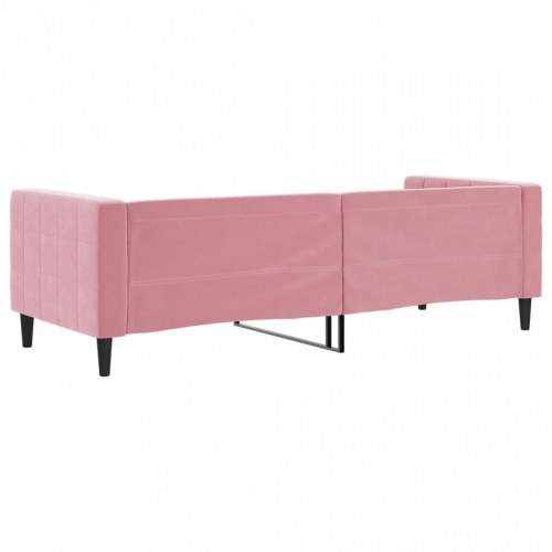 Daybed i velour 80×200 cm - lyserød sovesofa