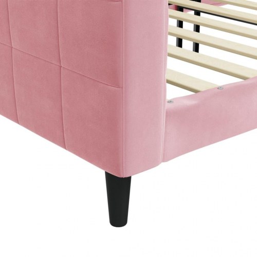 Daybed i velour 80×200 cm - lyserød sovesofa