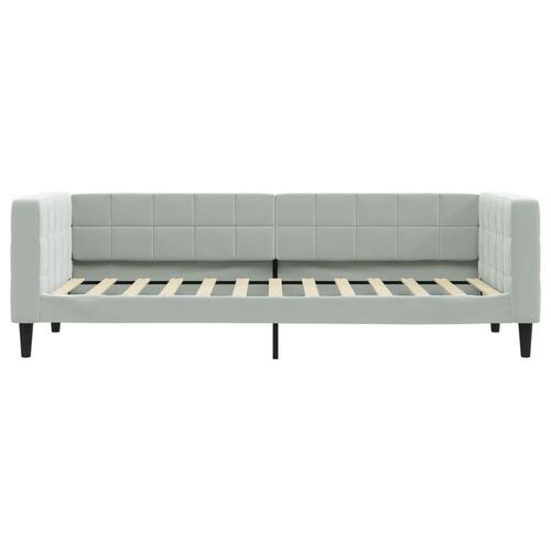 Daybed med udtræk og skuffer 90x200 cm velour lysegrå