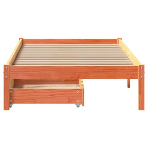Sengeramme 100 x 200 cm med 2 skuffer - gyldenbrun