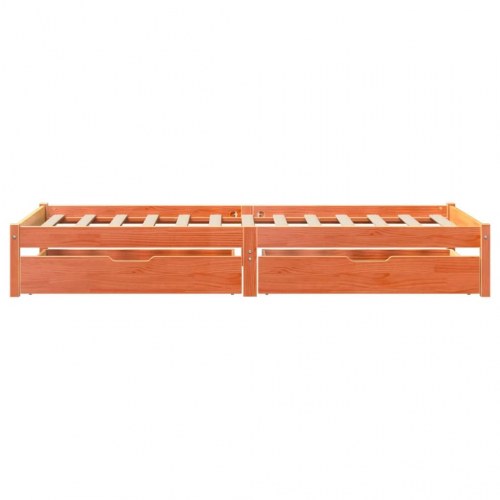 Sengeramme 100 x 200 cm med 2 skuffer - gyldenbrun