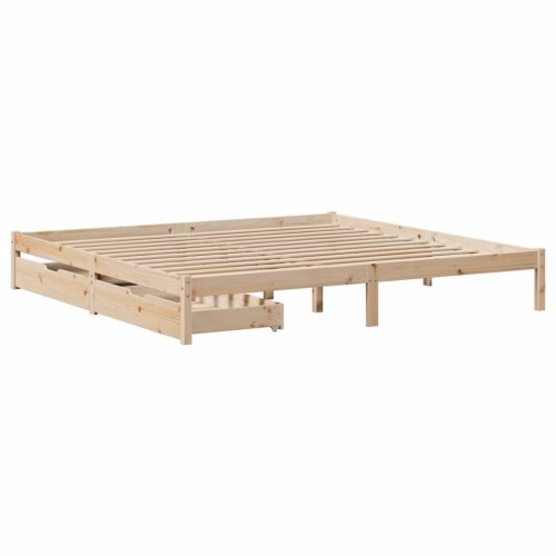 Sengeramme uden madras 200x200 cm massivt fyrretræ