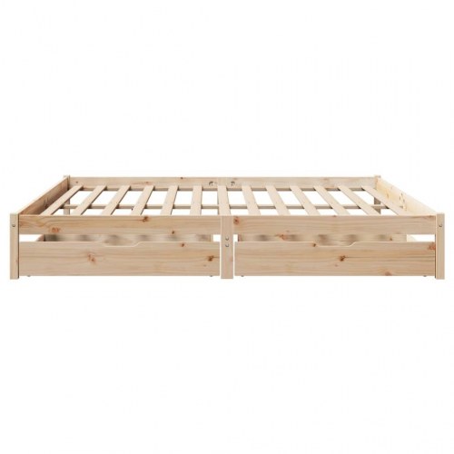Sengeramme uden madras 200x200 cm massivt fyrretræ