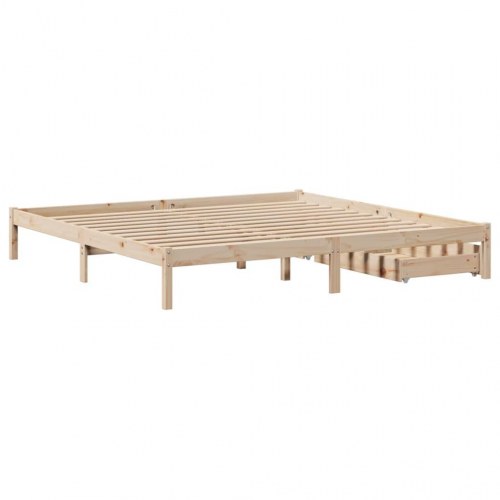 Sengeramme uden madras 200x200 cm massivt fyrretræ