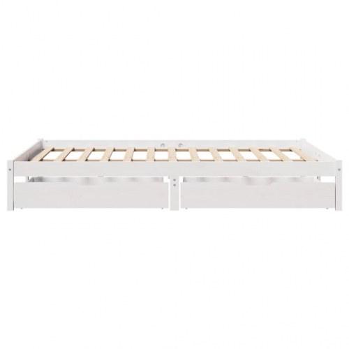 Sengeramme uden madras 120x190 cm massivt fyrretræ hvid